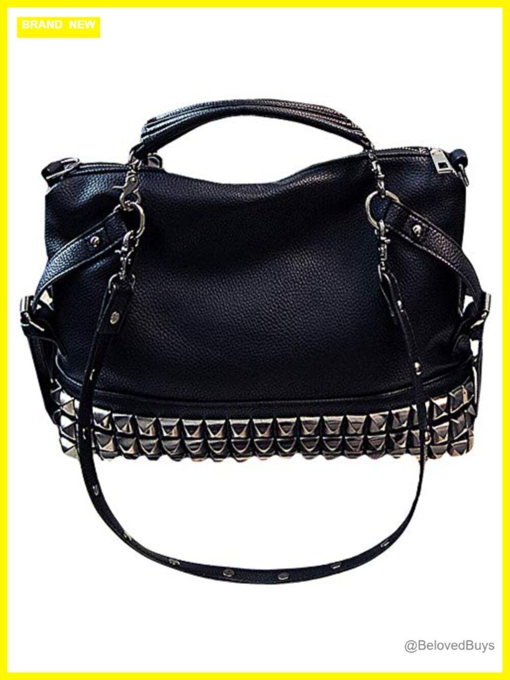 Punk Rivet Hobo Handbag Women Large Crossbody Purse Faux Leather Top Handle